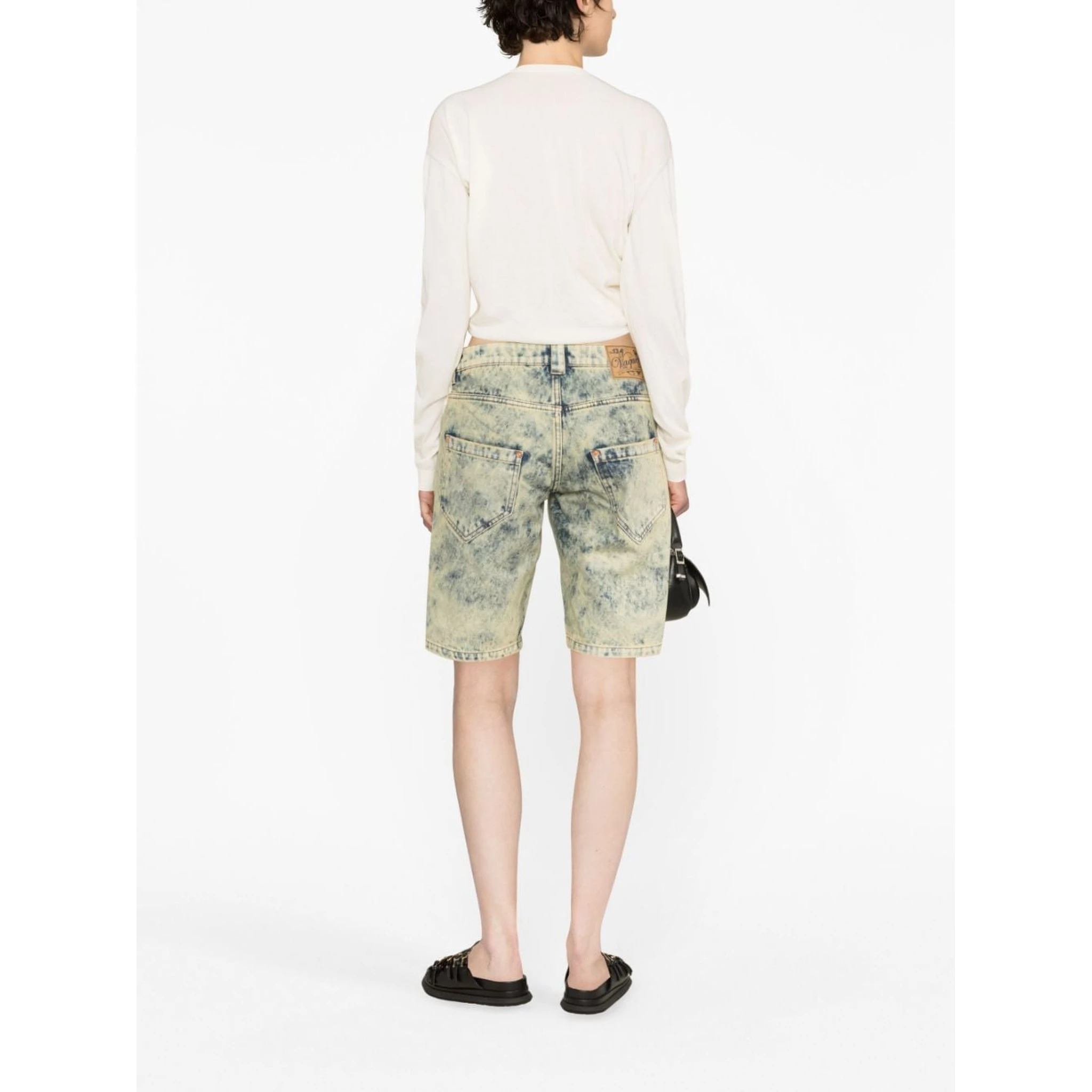 logo-patch denim shorts