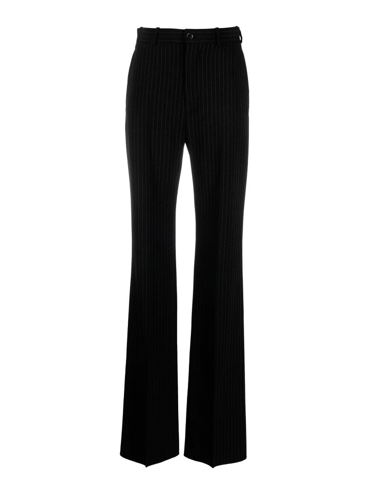 Pinstripe Straight-leg Trousers In Stripped