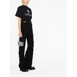 Pinstripe Straight-leg Trousers In Stripped