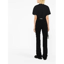 Pinstripe Straight-leg Trousers In Stripped