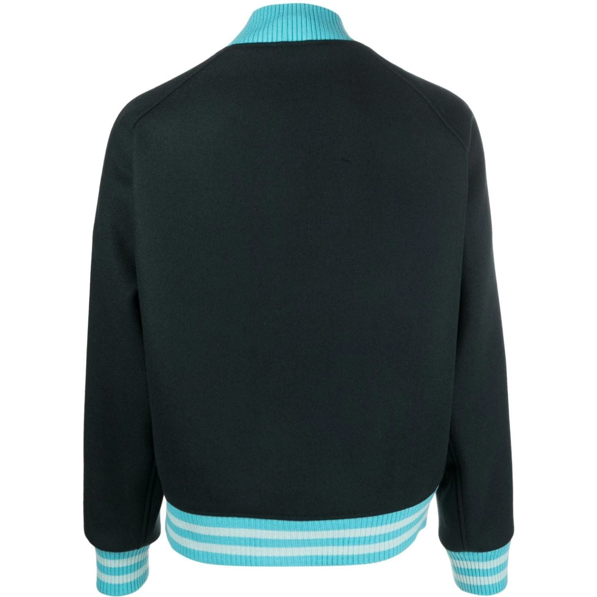 Logo-print Wool-blend Bomber Jacket In Black