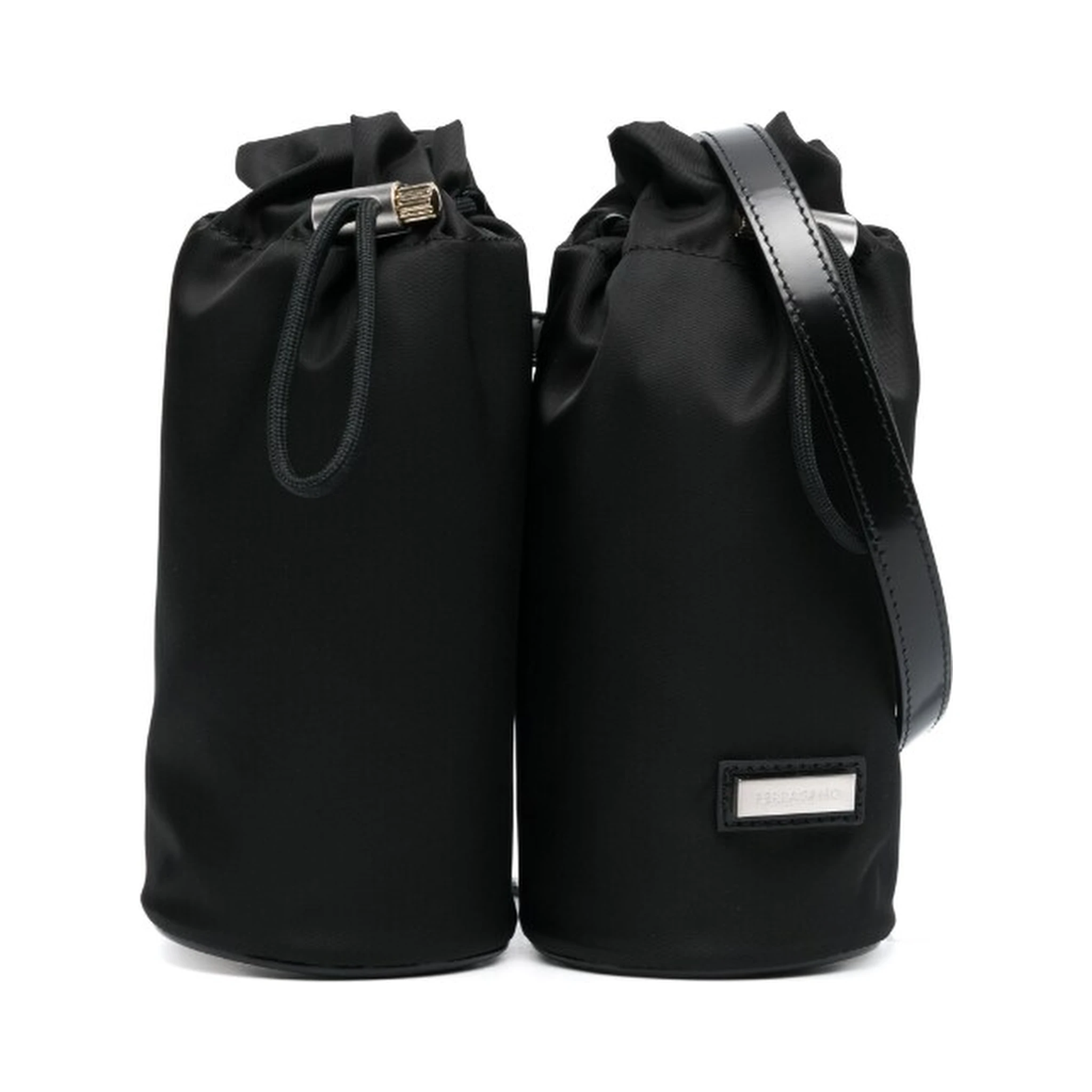 Hybrid Double-bottle Belt Bag In Black