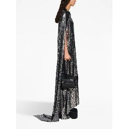Minimal Metallic-effect Gown In Black