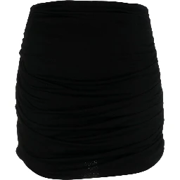 ruched high-waisted mini skirt