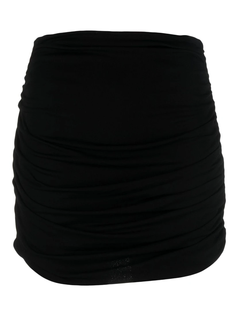 ruched high-waisted mini skirt