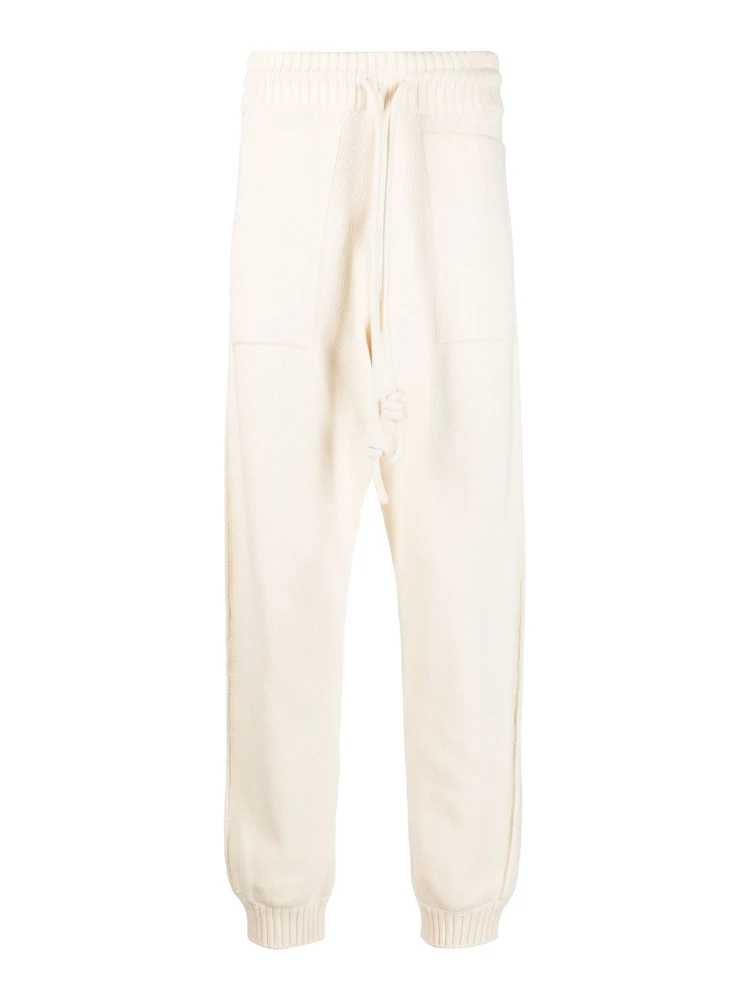 Diag-stripe knitted track pants