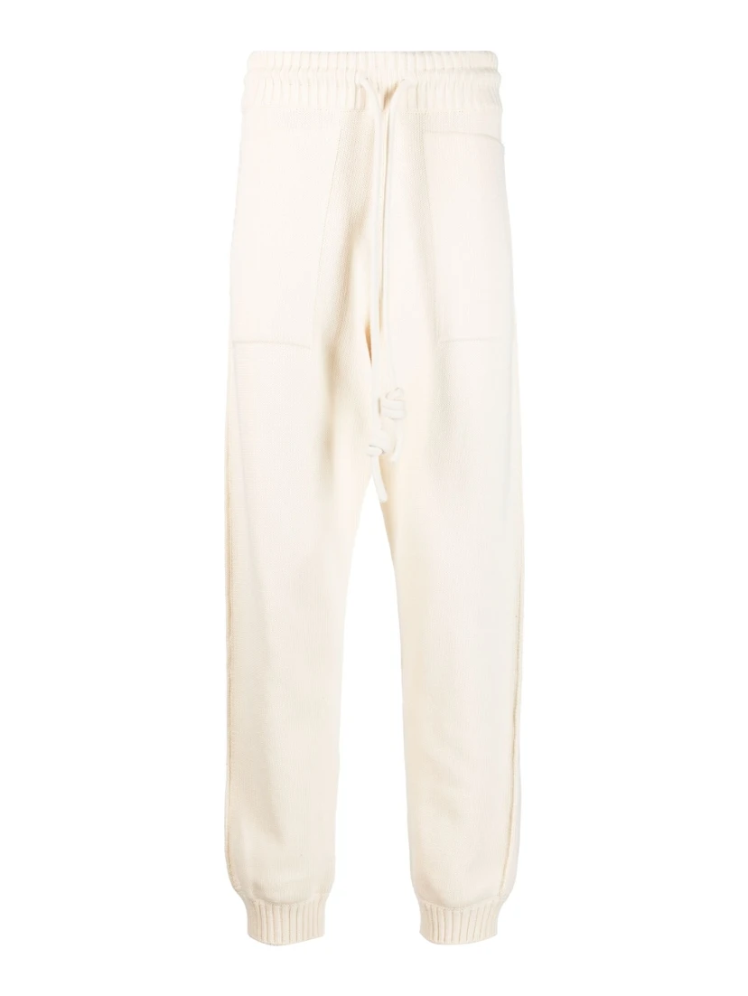 Diag-stripe knitted track pants