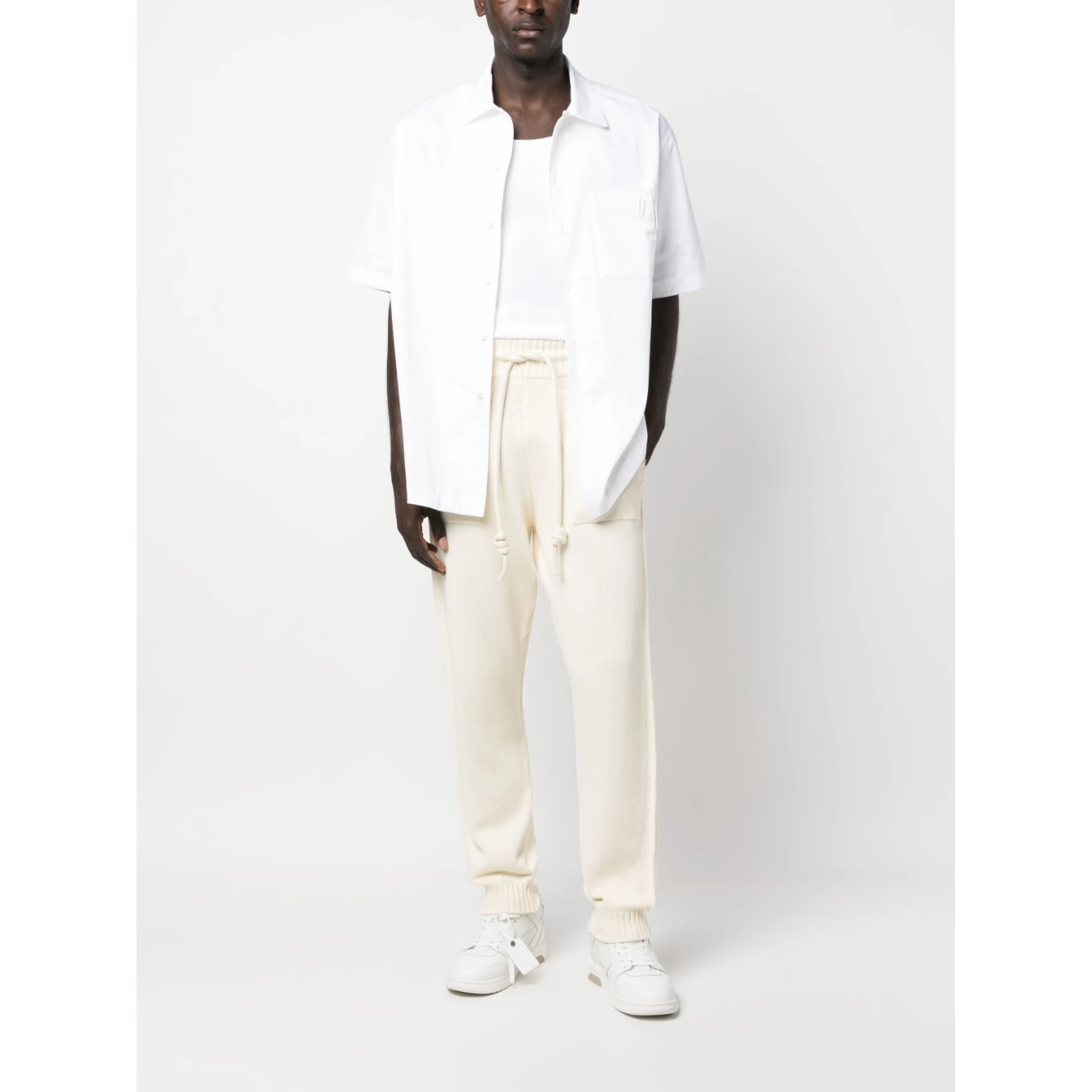 Off White Trousers Beige