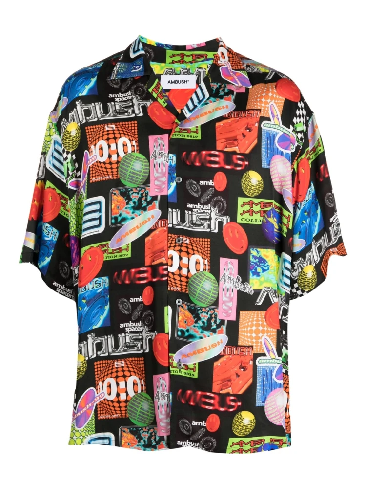 graphic-print short-sleeve shirt