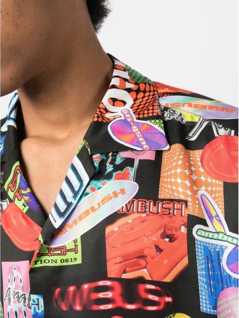 graphic-print short-sleeve shirt