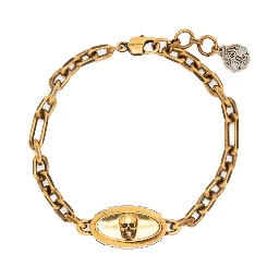 skull-detail chain-link bracelet