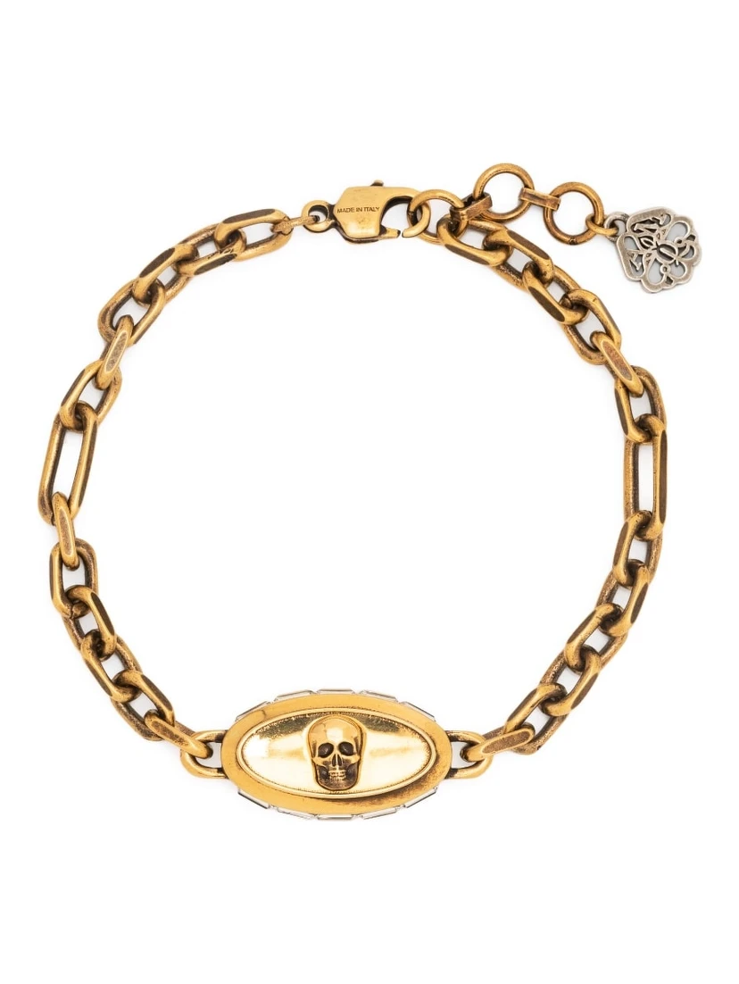 skull-detail chain-link bracelet