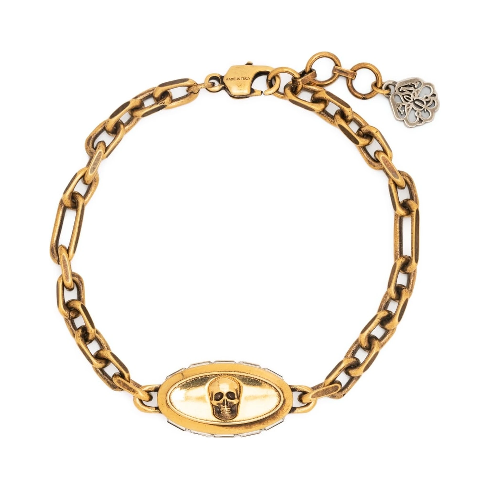 skull-detail chain-link bracelet
