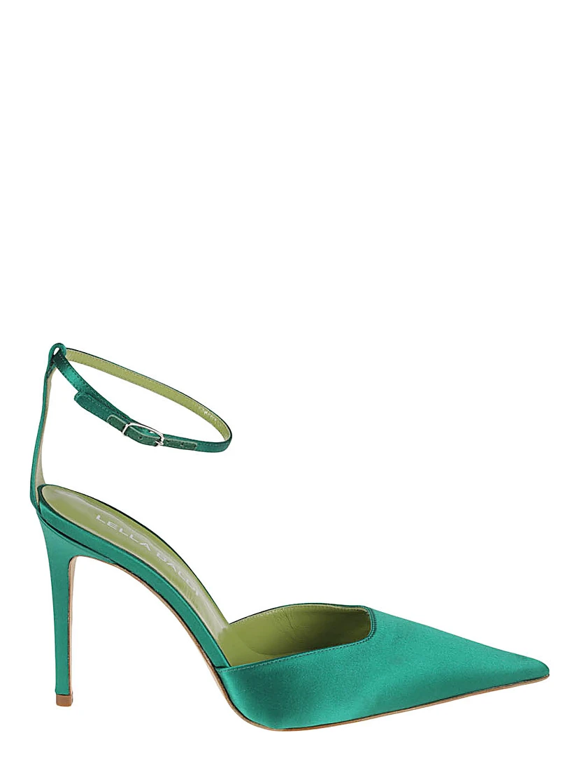 Green Satin Pump