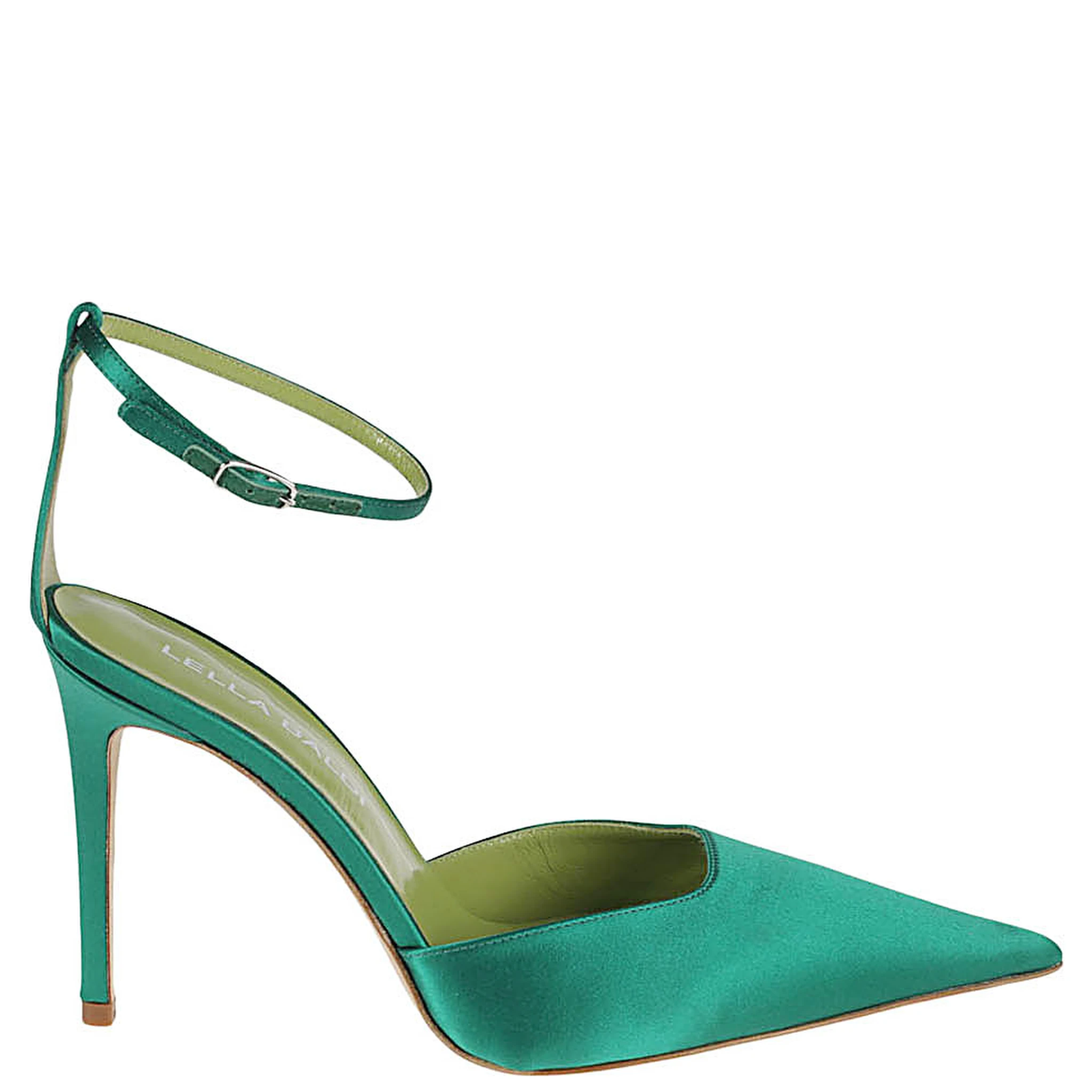 Green Satin Pump