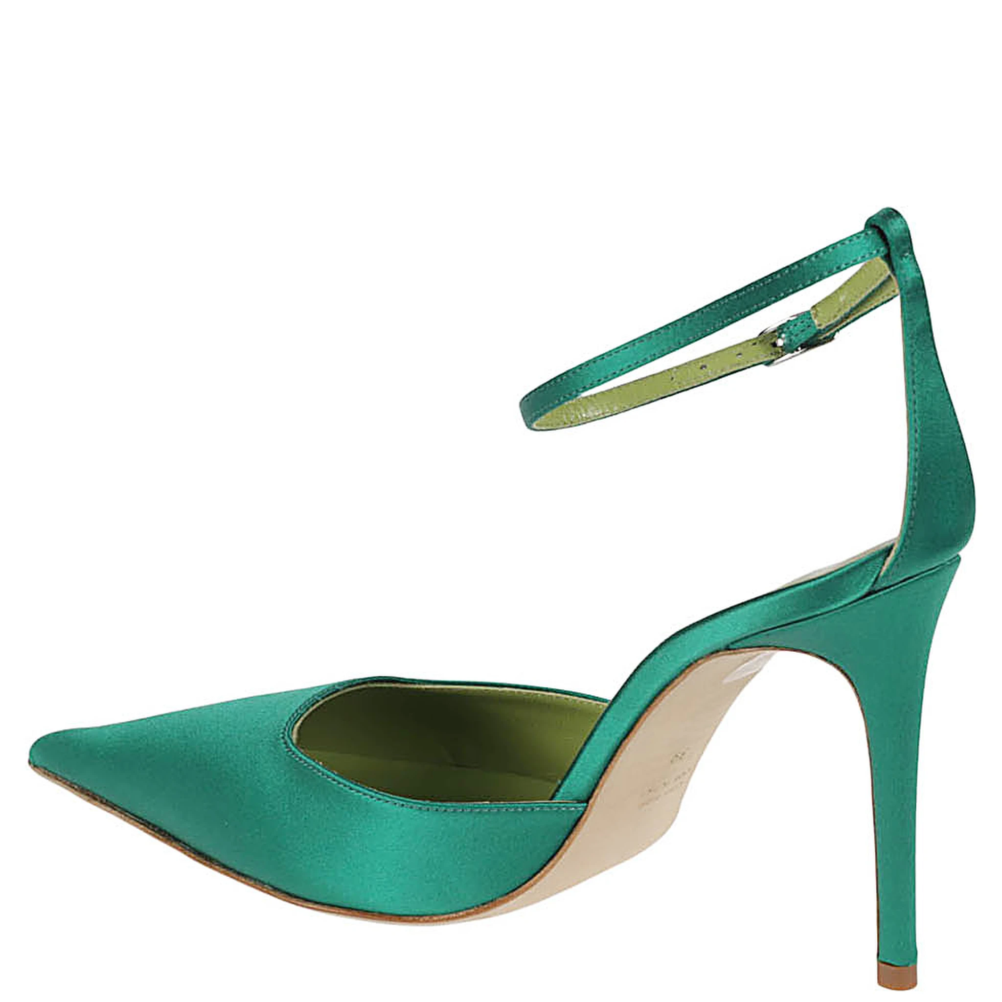 Green Satin Pump