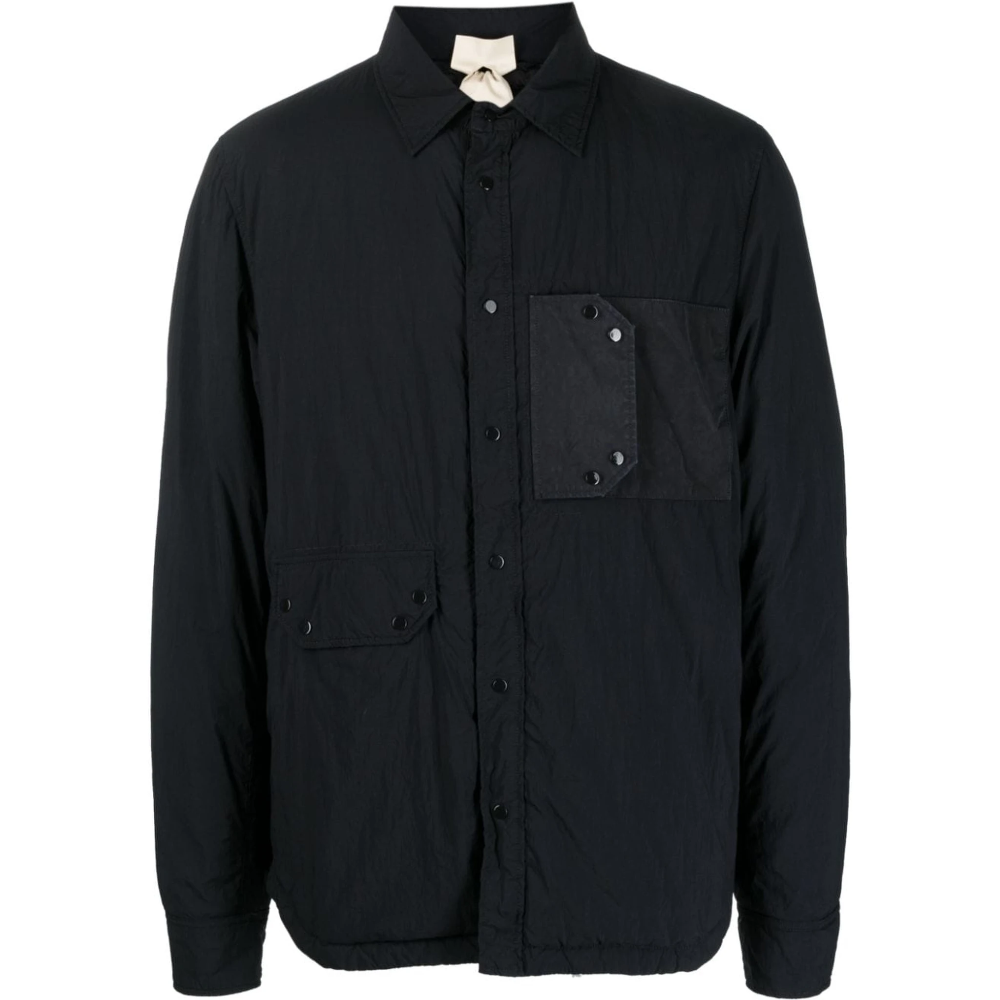 Button-up Cotton Jacket In Black
