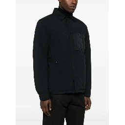 Button-up Cotton Jacket In Black