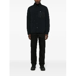 Button-up Cotton Jacket In Black