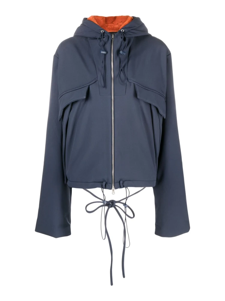 faux-fur lining hooded jacket