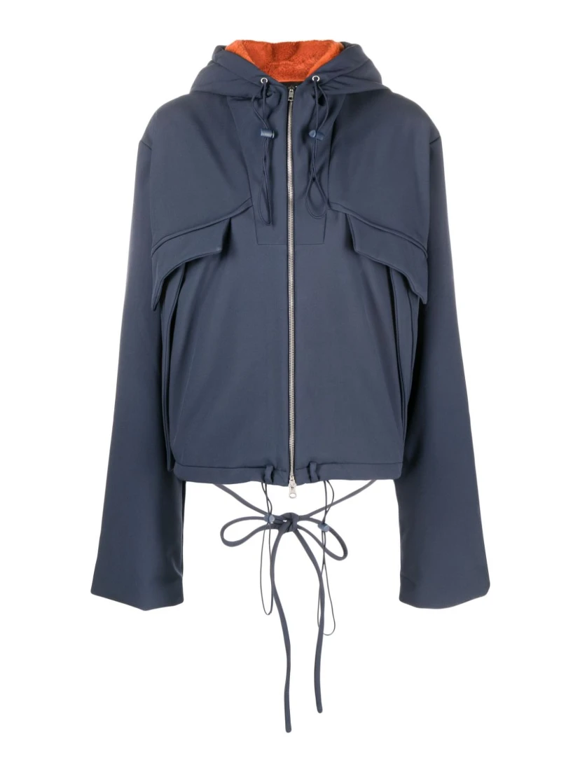 faux-fur lining hooded jacket