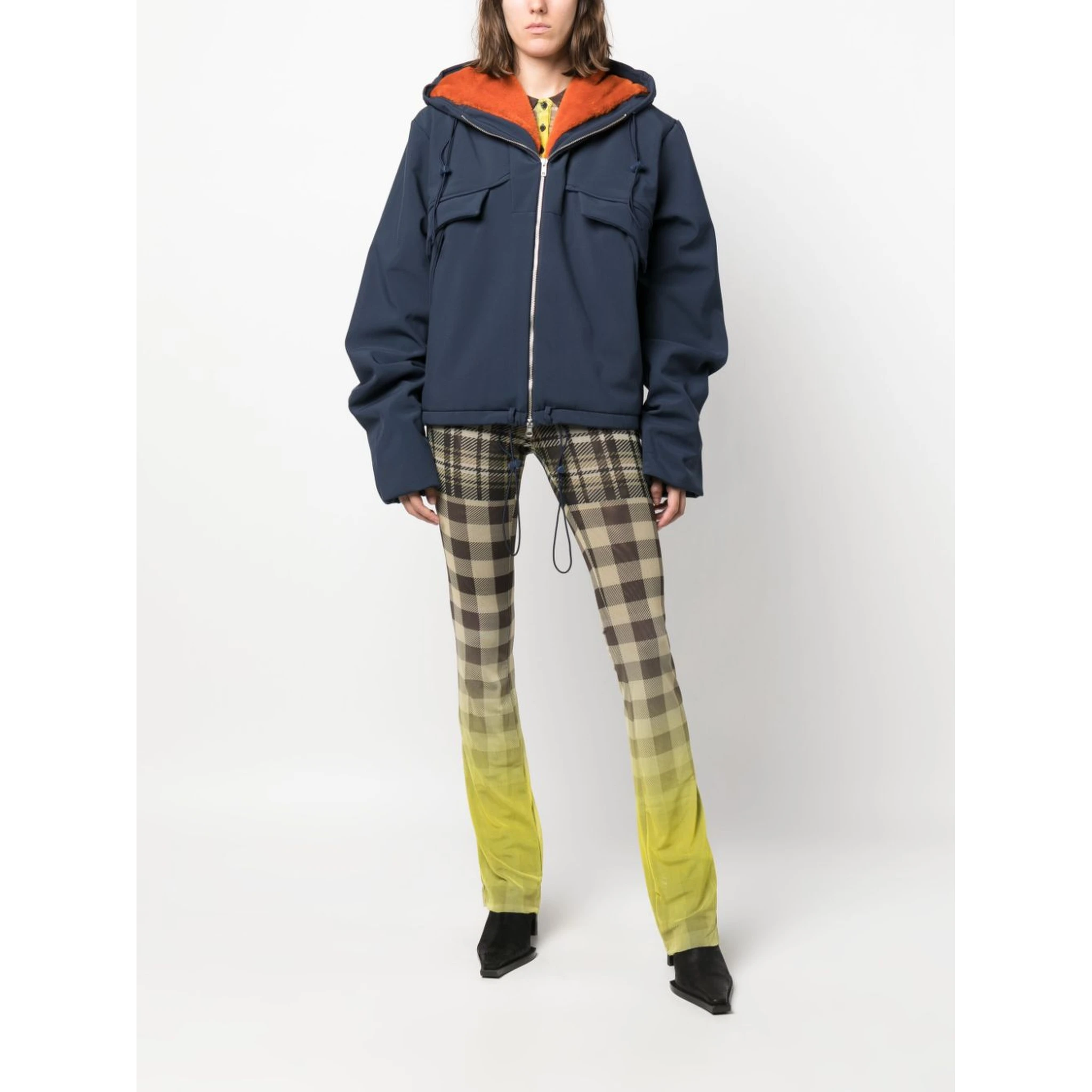 faux-fur lining hooded jacket