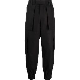 Cotton Cargo Trousers In Black