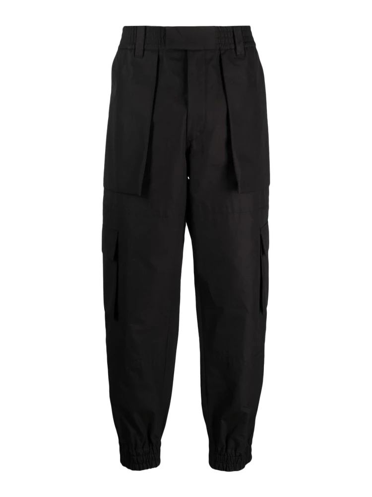 Cotton Cargo Trousers In Black
