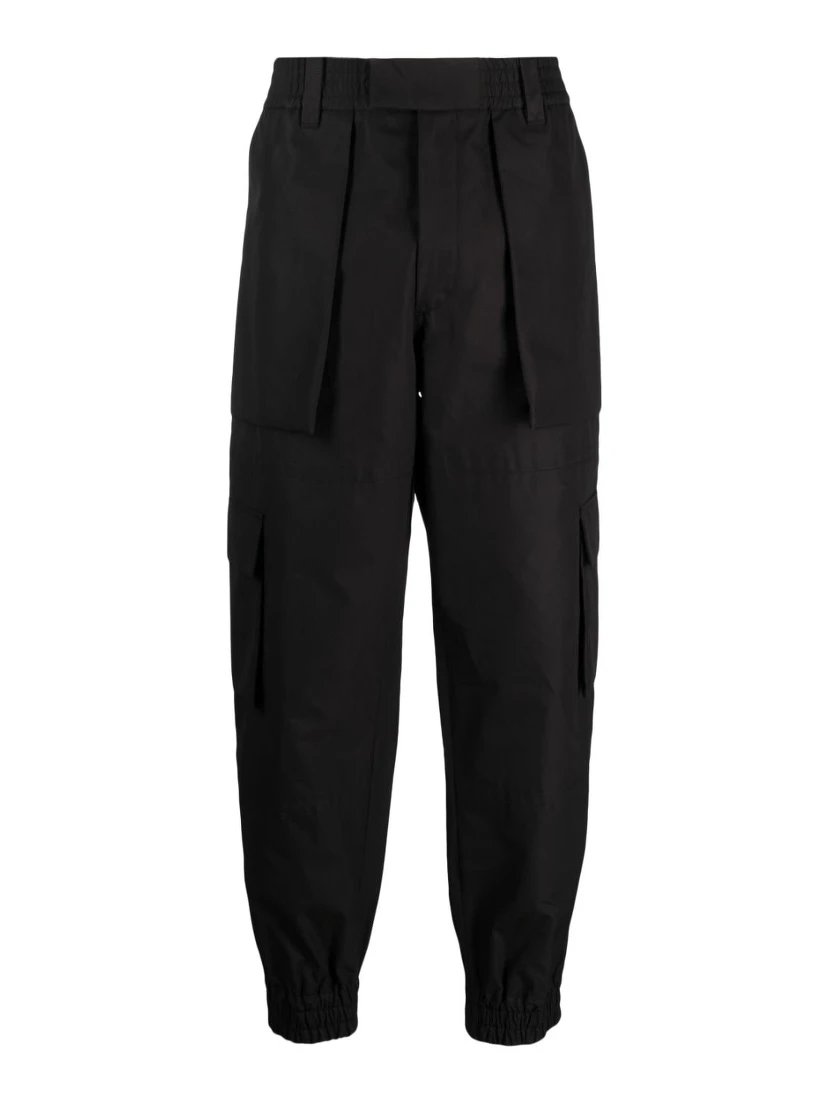 Cotton Cargo Trousers In Black