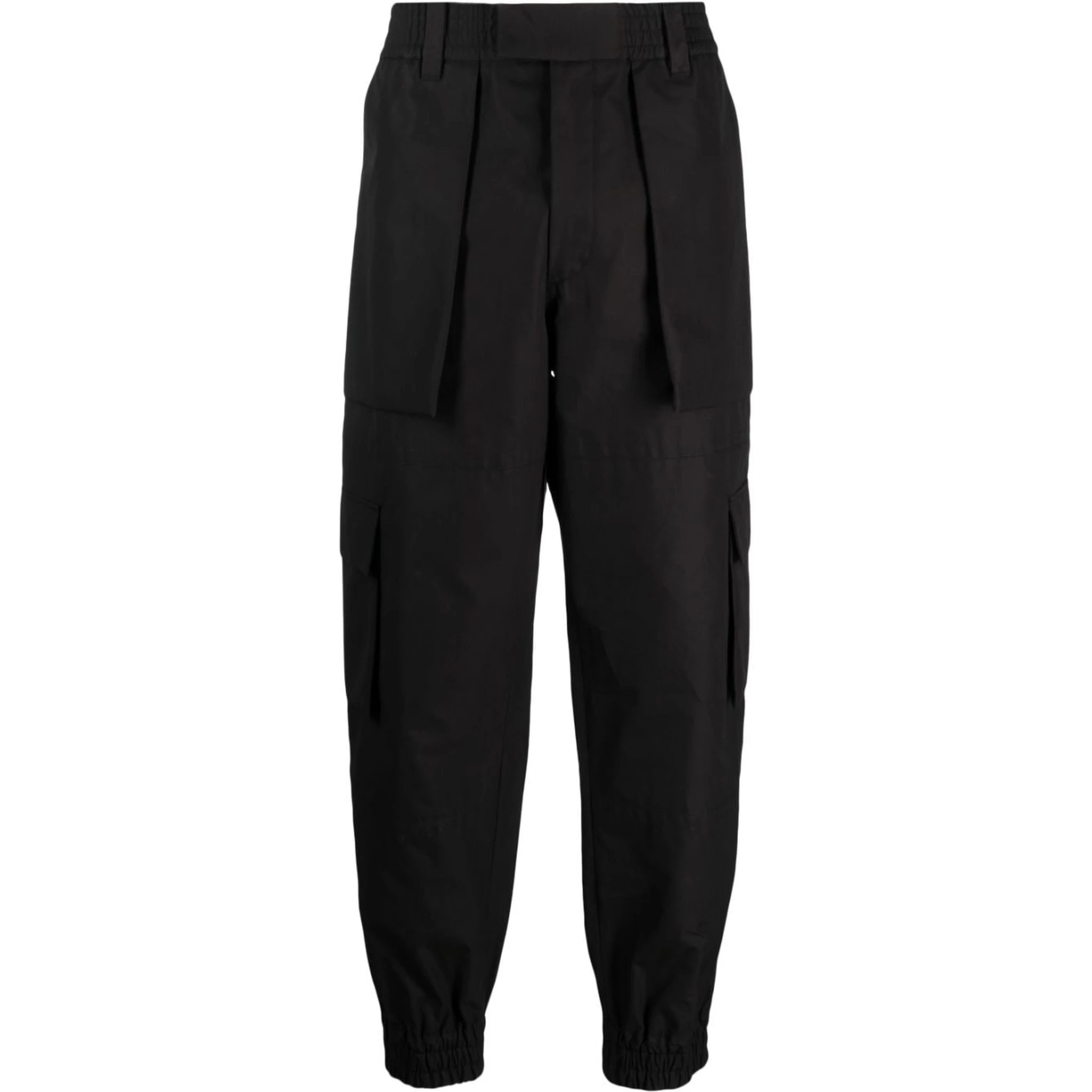 Cotton Cargo Trousers In Black
