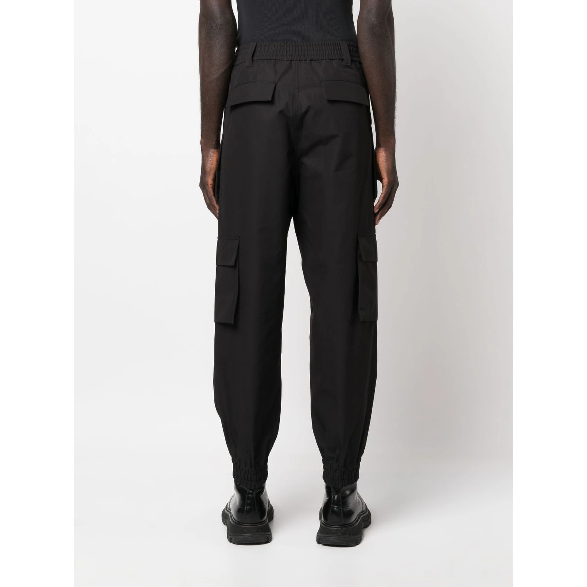 Cotton Cargo Trousers In Black