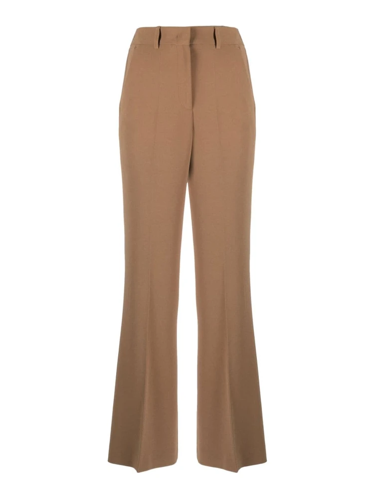 CREPE HIGH-WAIST FLARED TROUSERS