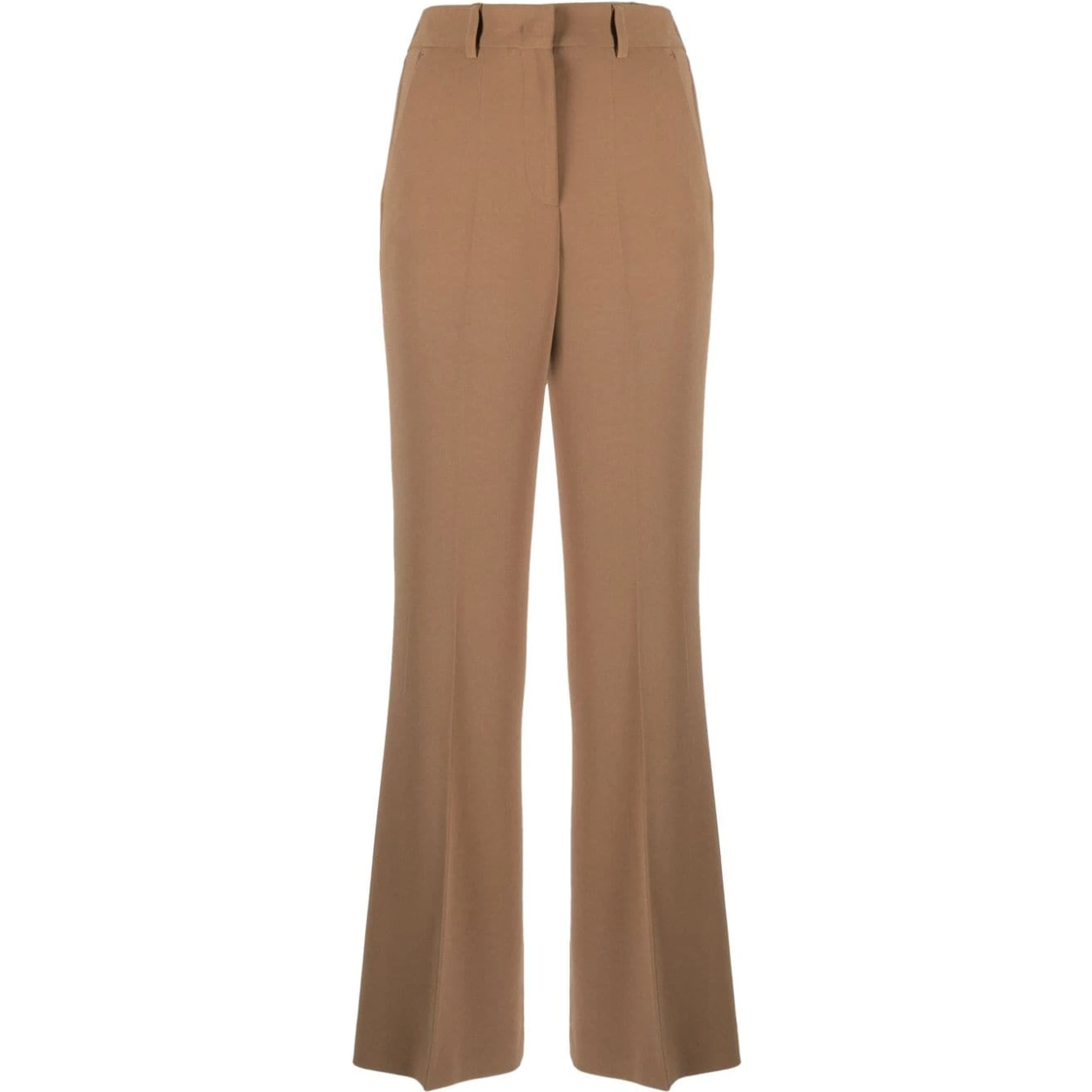 CREPE HIGH-WAIST FLARED TROUSERS