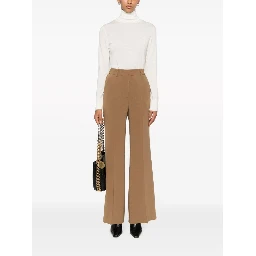 CREPE HIGH-WAIST FLARED TROUSERS