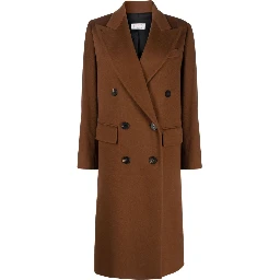 double-breasted virgin-wool coat
