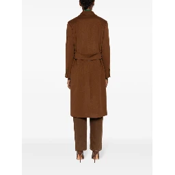 double-breasted virgin-wool coat