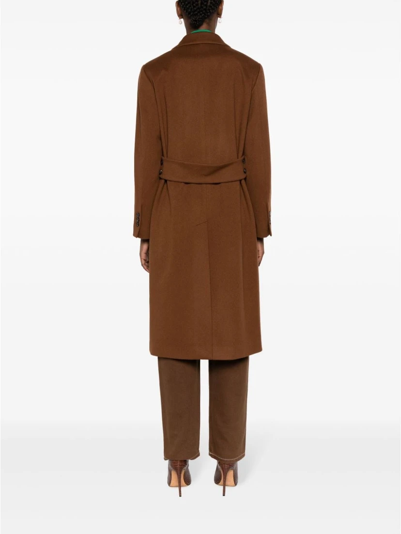 double-breasted virgin-wool coat