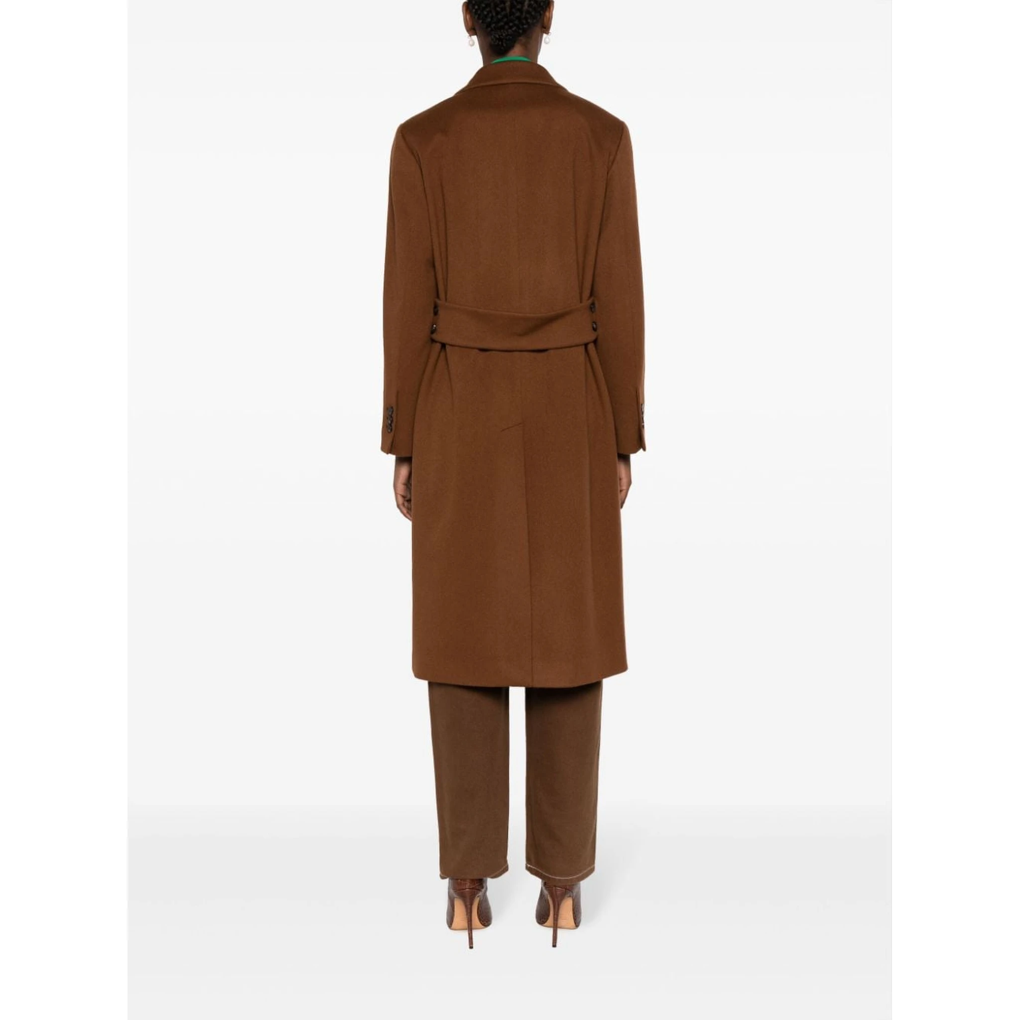 double-breasted virgin-wool coat