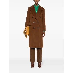 double-breasted virgin-wool coat