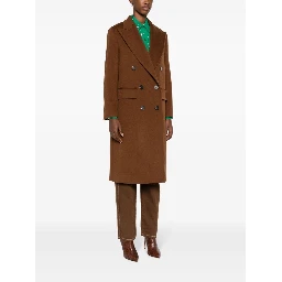 double-breasted virgin-wool coat