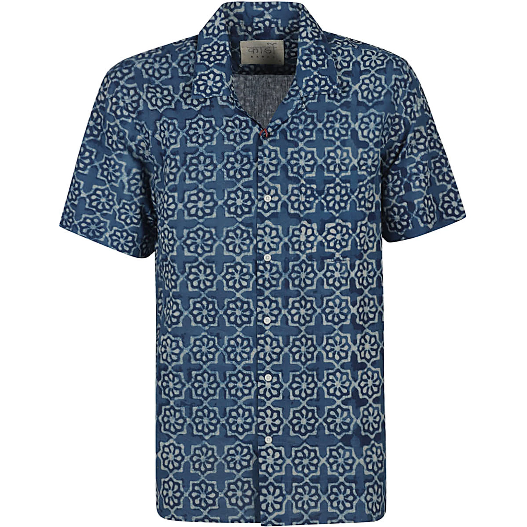 Checked Cotton Shirt In Sky Blue