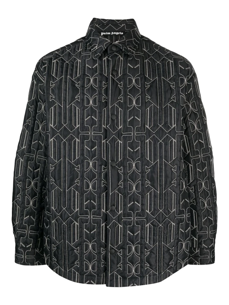 monogram-quilted shirt jacket