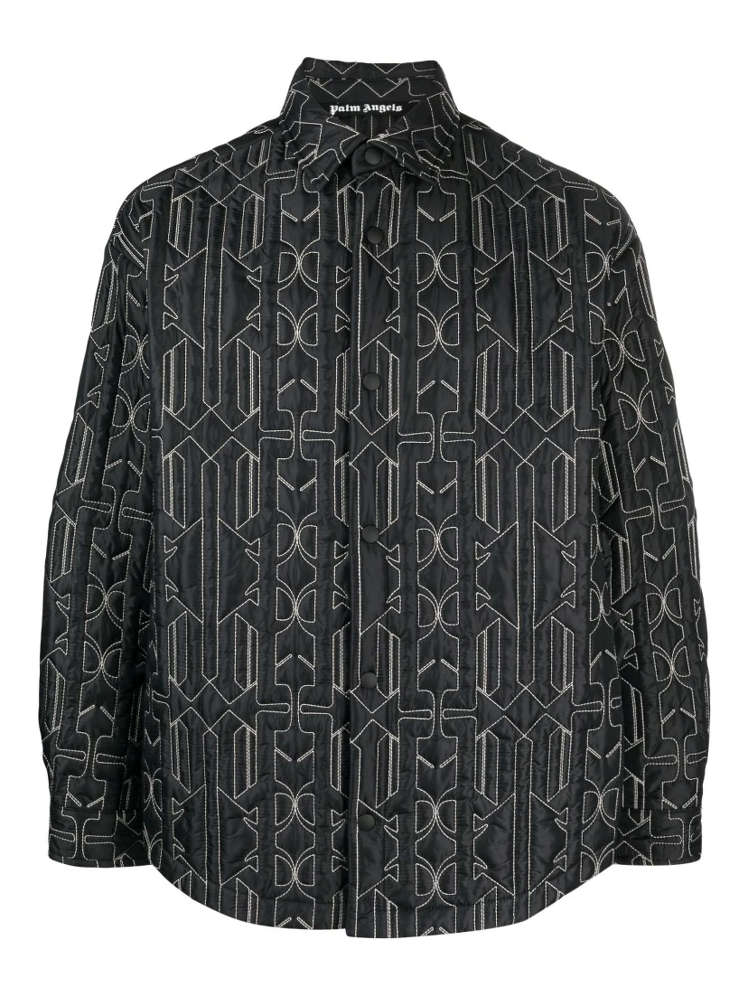 monogram-quilted shirt jacket