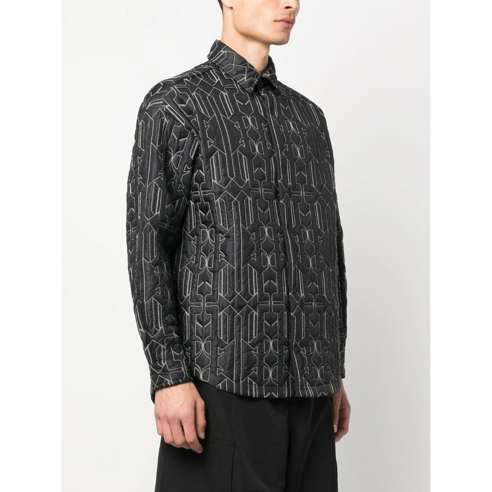 monogram-quilted shirt jacket