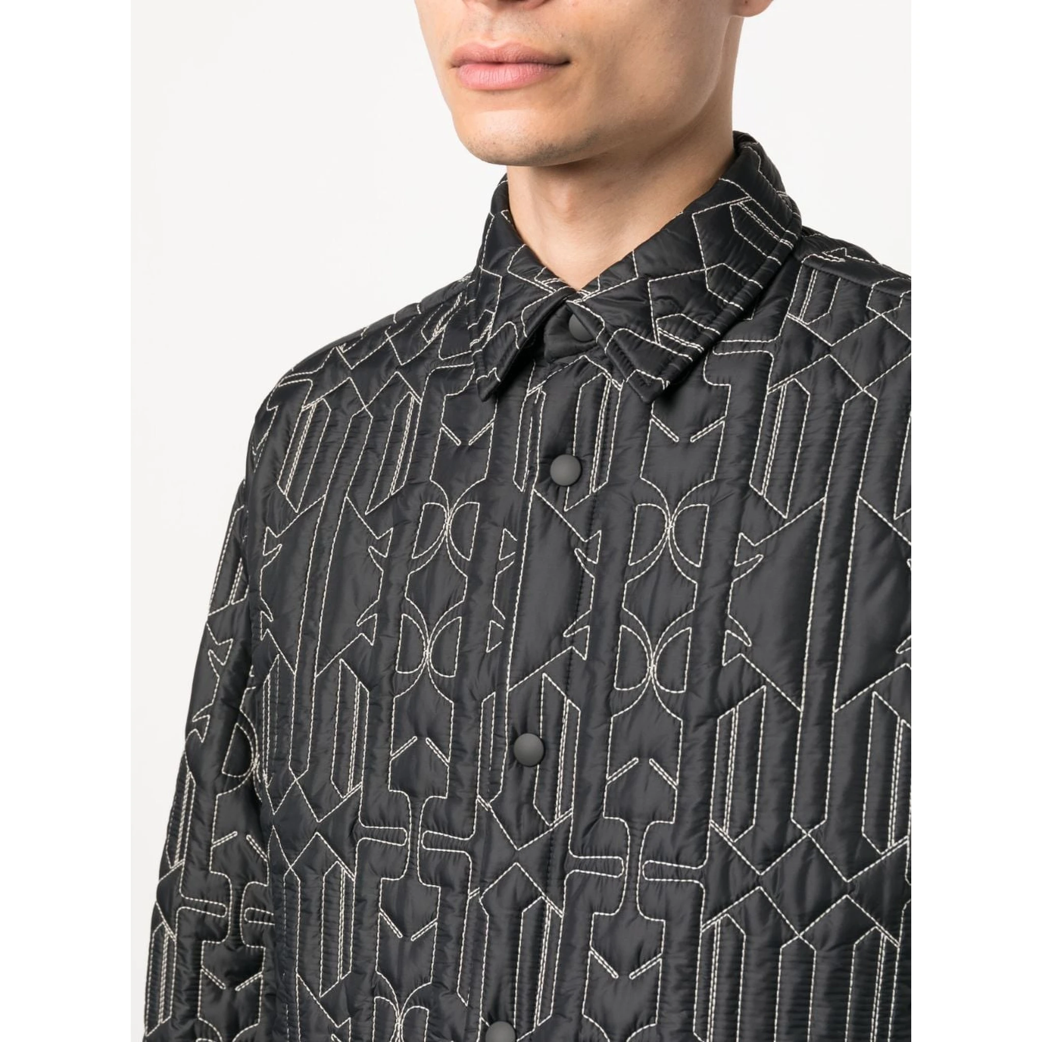 monogram-quilted shirt jacket