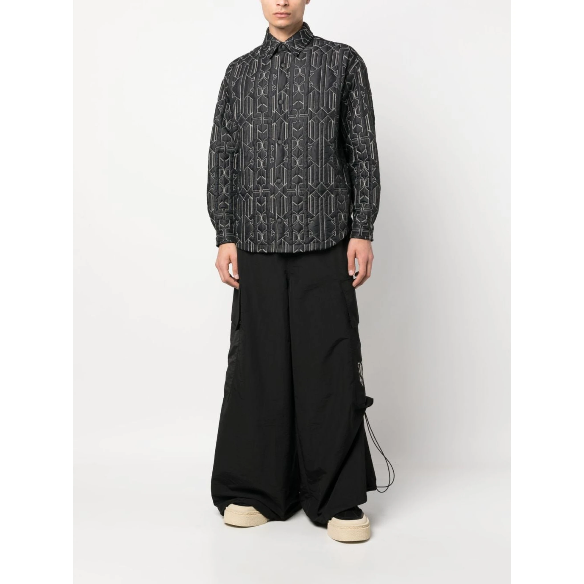 monogram-quilted shirt jacket