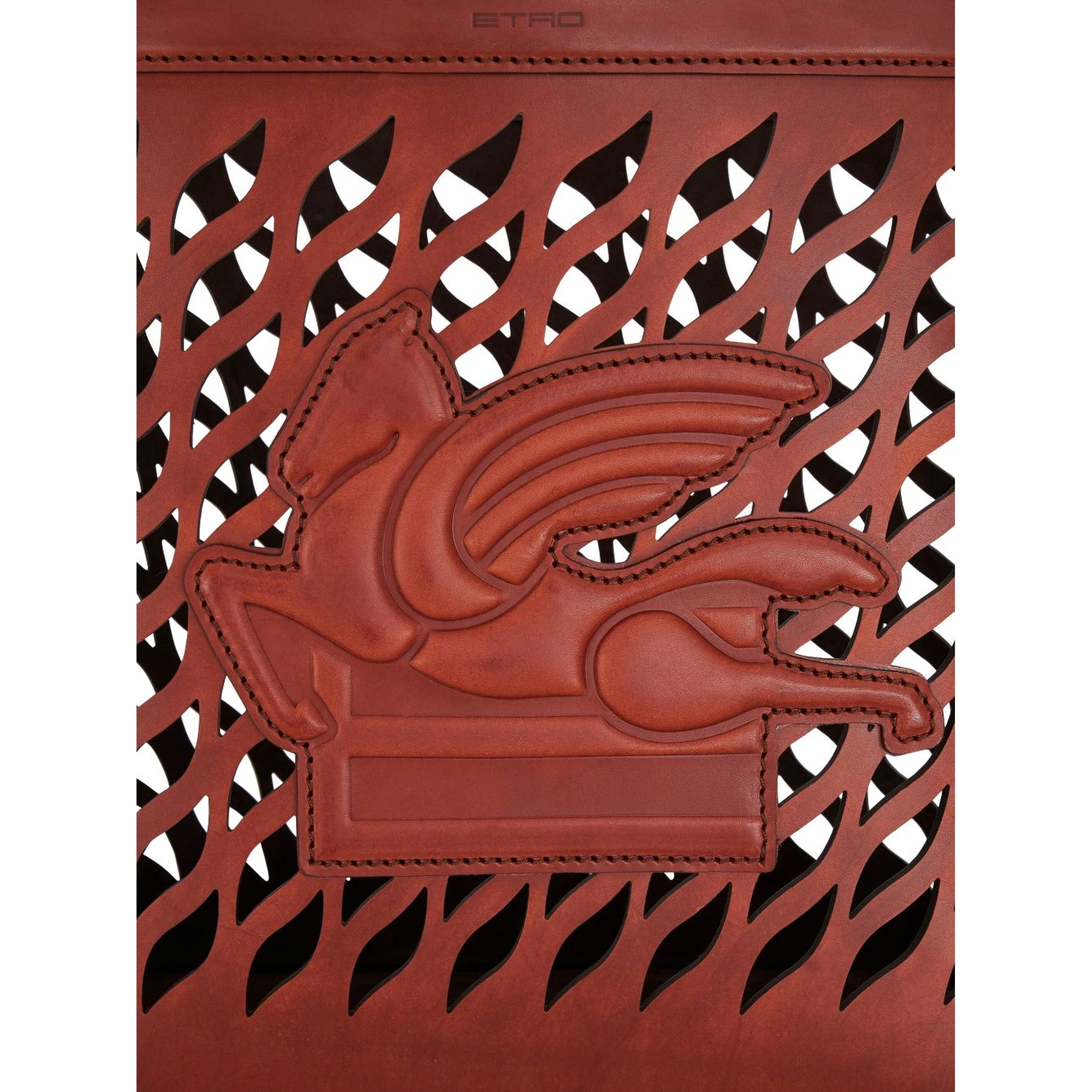 Cut-out Lasered Tote With Top Handle In Brown