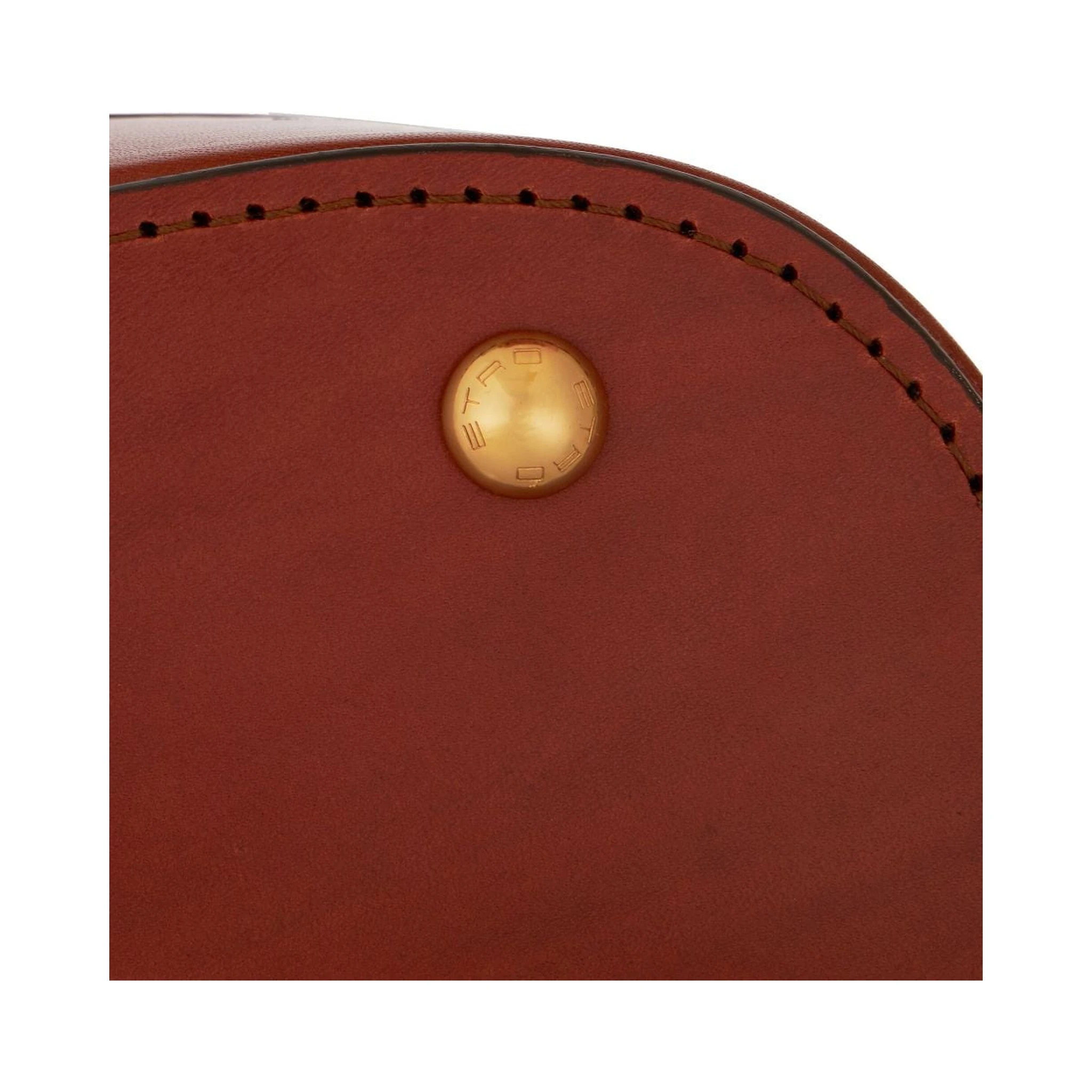 Cut-out Lasered Tote With Top Handle In Brown