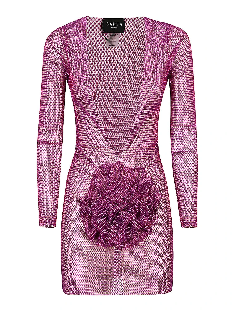 Mini Abito In Maglia Metallica Porpora Donna In Purple