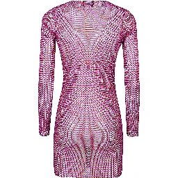 Mini Abito In Maglia Metallica Porpora Donna In Purple
